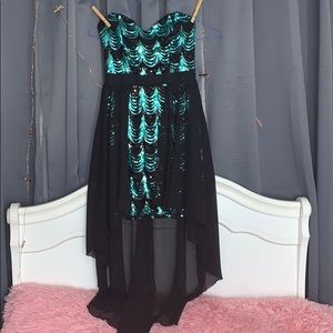 Jodi kristopher sequin strapless high low …